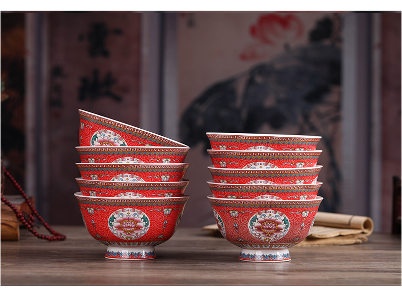 Jingdezhen ceramic gifts prevent hot tall bowl ipads porcelain antique Chinese big bowls of rice bowls of noodles in soup bowl bowl bowl