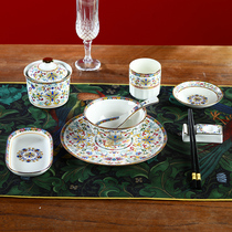 Phnom Penh Clubhouse Hospitality Hotel Swing Table Cutlery Suit Commercial Restaurant Bowls Dishes Custom Hotel Chinese Bone Porcelain Bowls Chopsticks