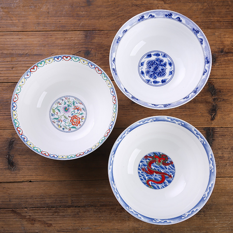 Jingdezhen ceramic bowl a single bowl of household 7 inches tall bowl of beef noodles in soup bowl of fruit salad bowl ipads China rainbow such use