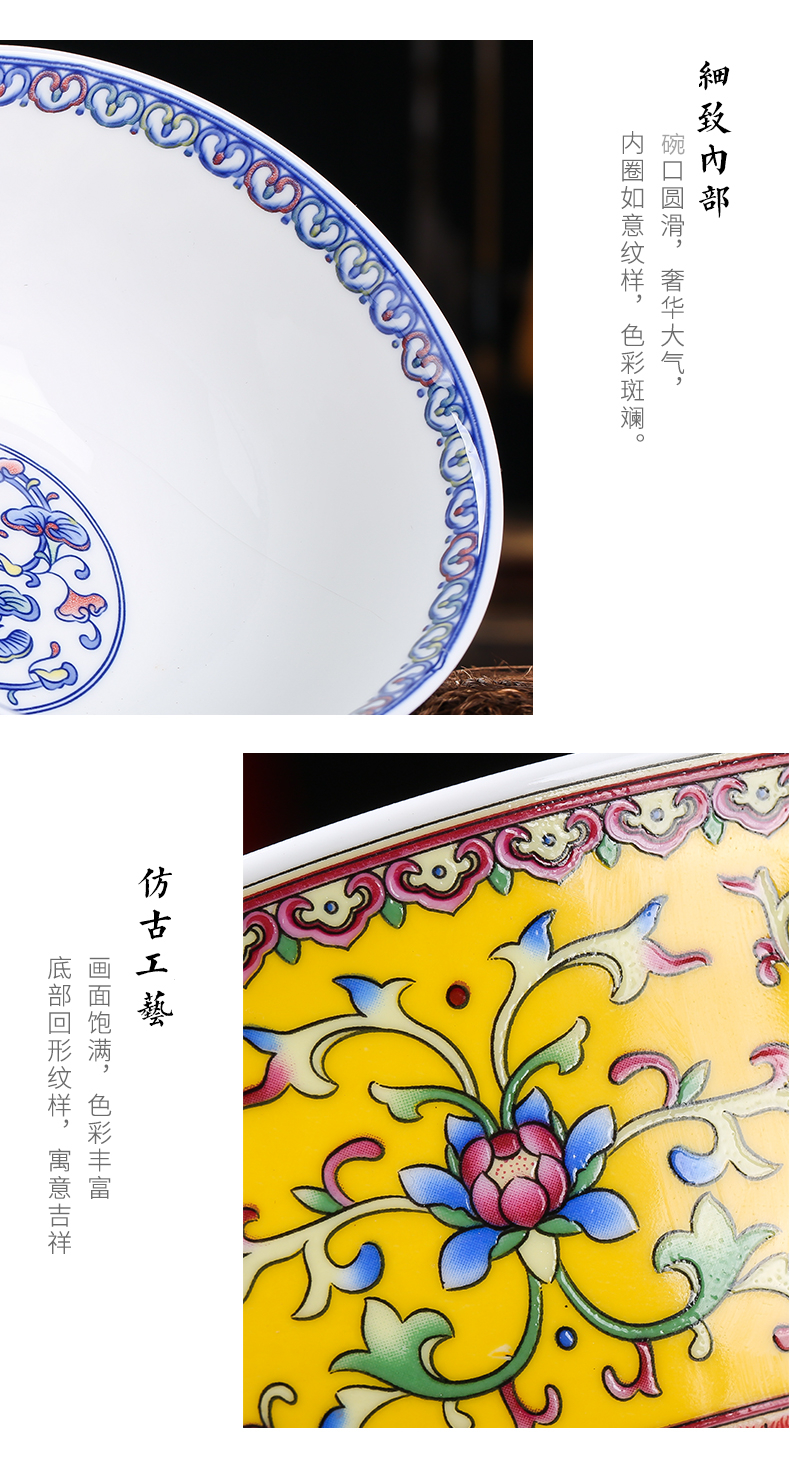 Jingdezhen ceramic product 6 inches tall foot against the iron rice bowl to eat rainbow such as bowl with a single ipads porcelain bowl bowl of long life