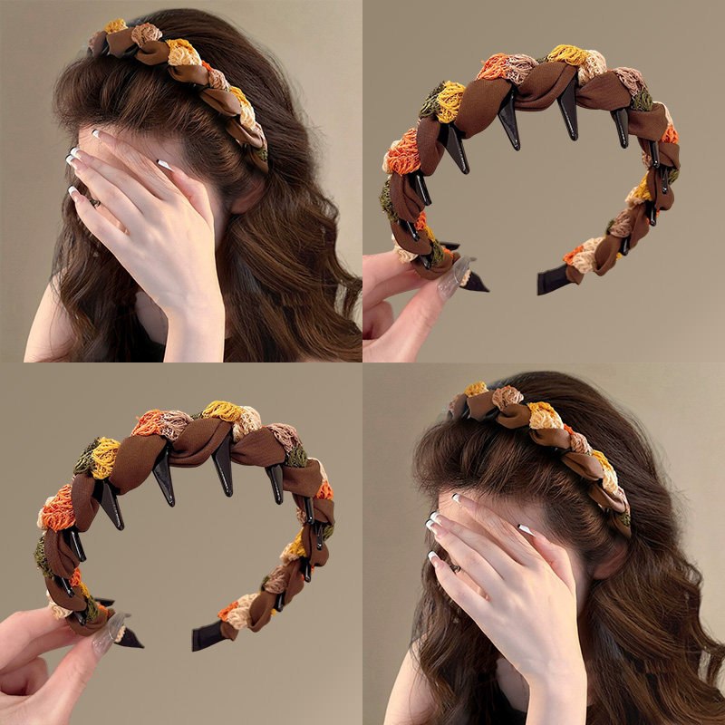 2025 New Sweet and Versatile Comb Hairband, Non-Slip, Autumn and Winter Hair Accessory for Women, Suitable for Daily Wear, High Cranial Top Hair Clip Headband