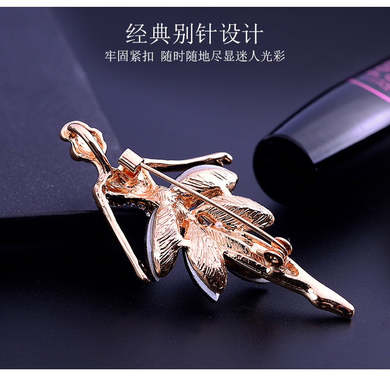 Tinh tế rhinestone ballet cô gái trâm bầu không khí mùa thu và mùa đông trâm cài phụ nữ đơn giản áo khoác phụ kiện khí chất trang trí huy hiệu nữ - Trâm cài phụ kiện cài áo giá rẻ