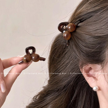 Amber Pearl Small Hair Clip for Women 2025 New Style Princess Hair Clip Bangs Clip Hairpin Delicate Half-Up Shark Clip