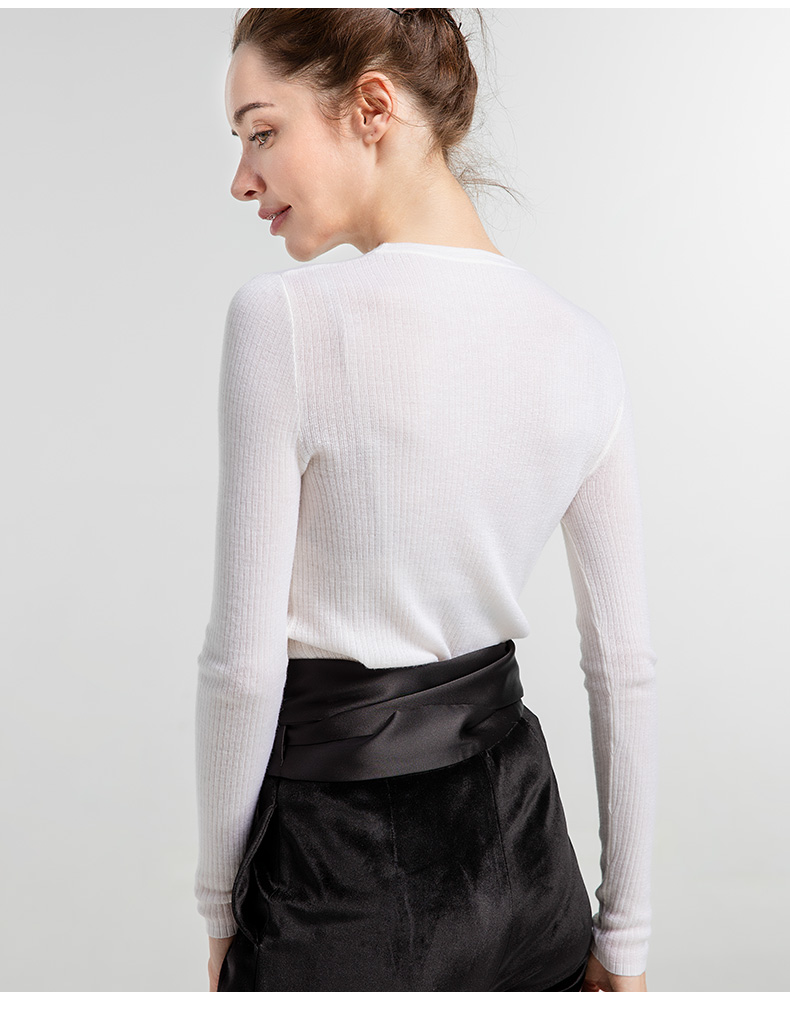 Áo len nữ dài tay mùa thu Mới vòng cổ cao cổ cao Slim Slim mỏng thun mỏng áo len mỏng áo len dáng dài