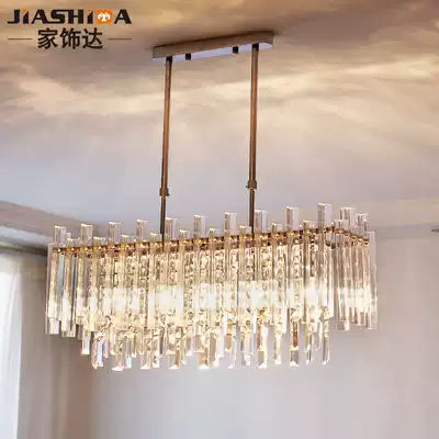 Light luxury dining room lights Crystal lights chandeliers Bar creative personality Rectangular modern simple Nordic household lamps