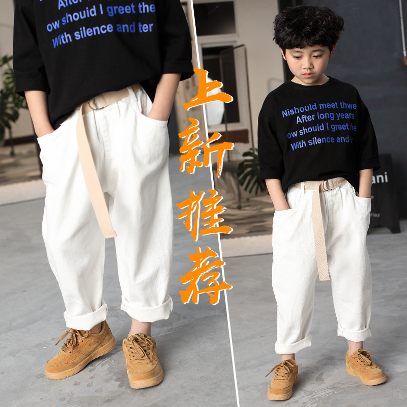 Version Hàn Quốc 2020 mùa xuân dress New Boy Thời trang Hip Pants Paddy quần trẻ em Mid-Đà Children Of Yangqi Jeans.