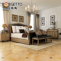 BVLGARI antique American retro glazed tiles Non-slip pastoral living room rounded wood floor tiles 500500 tiles