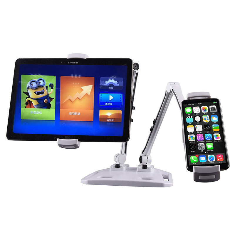 Mobile phone tablet frame double head position arm live desktop multifunction nursery ipad multiscreen machine bit combination
