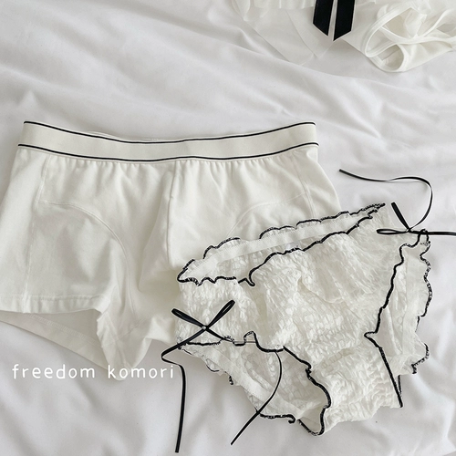 Сексуальное нижнее белье с бантиком для влюбленных, хлопковые кружевные штаны