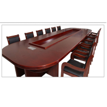 High-end Conference Table Solid Wood Paint Large Business Office Furniture Customizable minimalist Hyundai Negotiations Table
