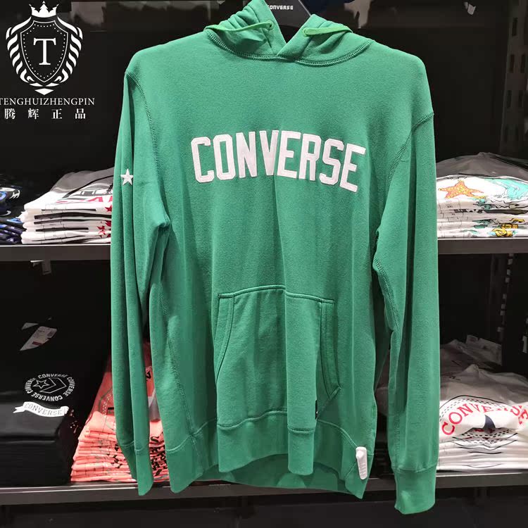 Converse Converse Mùa xuân và Mùa thu Mới Áo len nam thể thao giản dị Áo len dài tay trùm đầu áo thun 10007813 áo thun tay dài nam cao cấp