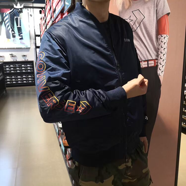 CONVERSE Converse 秋 男 Khóa kéo nam đứng cổ áo khoác dày áo khoác thể thao nam và áo khoác giải trí 10007503 áo khoác nam the thao