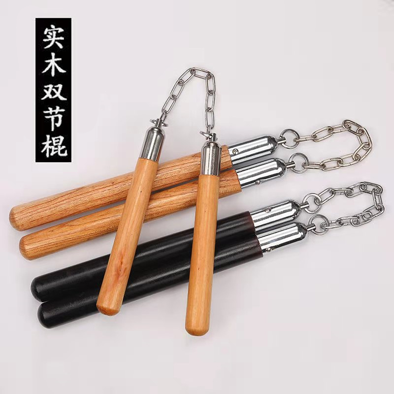 Solid Wood Woody Beginner Training Twin-Sticks Taekwondo Performance Children Teen's Two-two Toy Real Battle