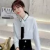 Áo voan nữ dài tay mùa xuân 2020 mới thắt nơ ren cổ áo búp bê nước ngoài thiết kế ý nghĩa hoang dã hàng đầu - Áo sơ mi chiffon ren