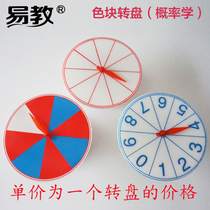  Primary school mathematics teaching aids Color block turntable Digital turntable Blank turntable Probability Early childhood teaching aids pointer type