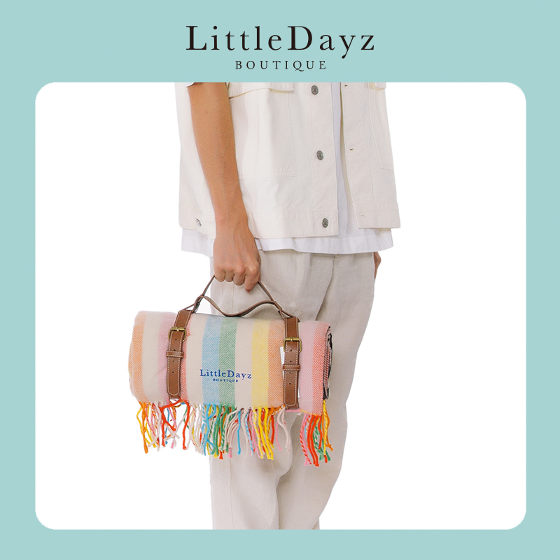LittleDayz picnic mat moisture-proof mat ins wind outdoor mat less rainbow fashion photo artifact girl model