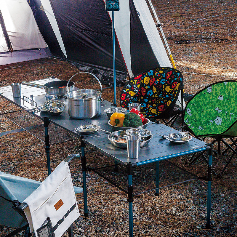 South Korea Snowline Snowline Shunuo Rhine Rubik's Cube Family PLUS Heightened Adjustable Camping Self-driving Folding Table
