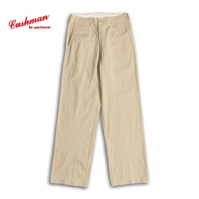 Cushman Classic 1940S Linen Casual Pants Breathable Everyday Loose Casual Khaki Pants Made in Japan