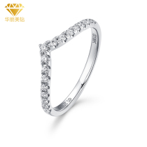 20 points natural diamond ring row ring tail ring 18k platinum diamond ring V-shaped ring ring real gold diamond can be re-inspected