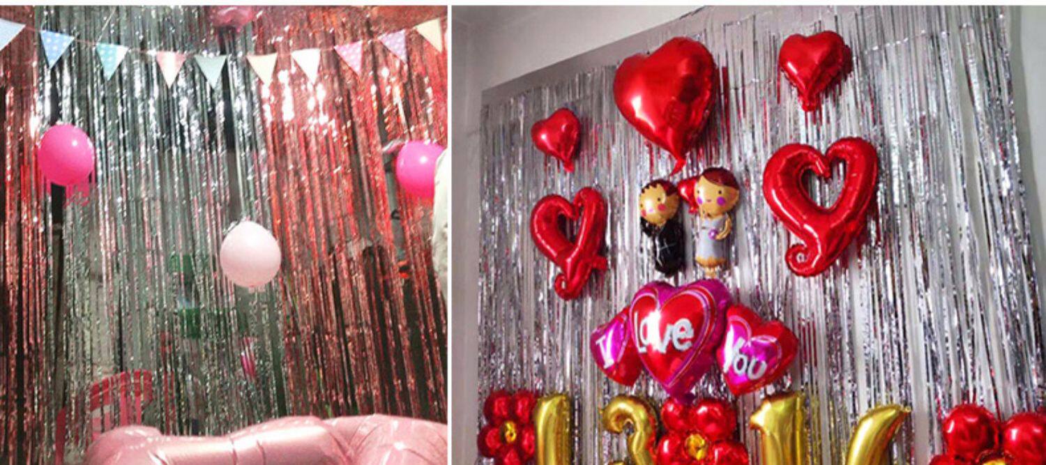 结婚用品婚房气球装饰雨丝帘婚礼生日布置彩带丝带背景墙装饰品详情22