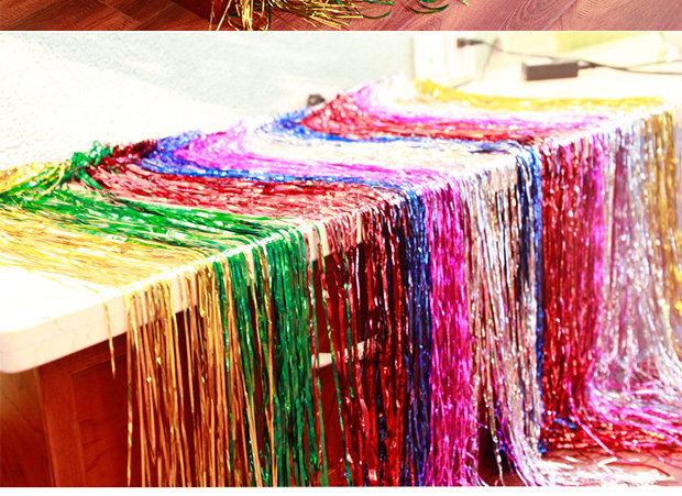 结婚用品婚房气球装饰雨丝帘婚礼生日布置彩带丝带背景墙装饰品详情7