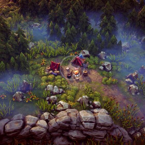 Unity Top down Fantasy Forest Hdrp 1.2 Overhead View Forest Vegetation Scene Model
