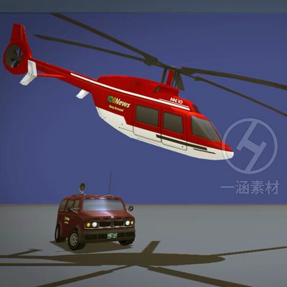 Unity3D Low-Poly Cars, Buses, Transport Trucks, Helicopters, Pickup Trucks, Sedans, Off-Road Vehicles, Suvs