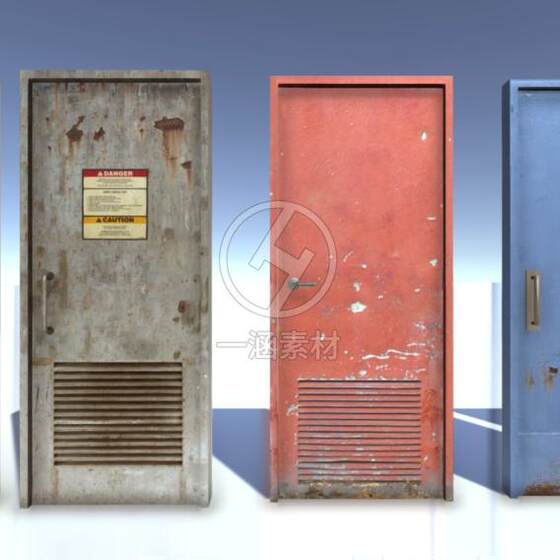 Unity3D Door Model with Sound Effects for Opening and Closing Doors, Without Animation, Wooden Door, Metal Door, Run down Doors