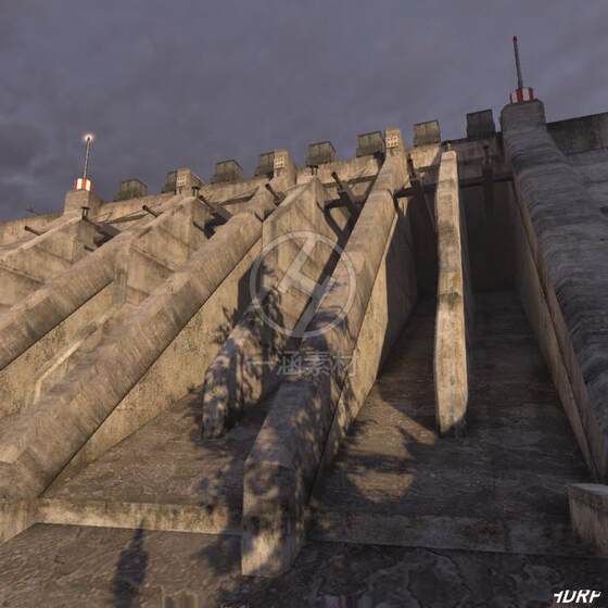 Unity3D Realistic Hydroelectric Power Station Dam Scene Model Shooting Game Hydropower Station