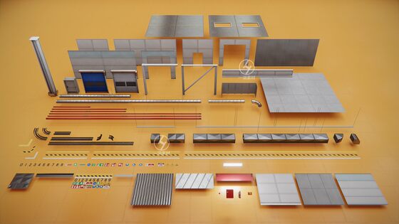 Unity Warehouse Factory Interior Scene Model Factory/Warehouse Interior Modular