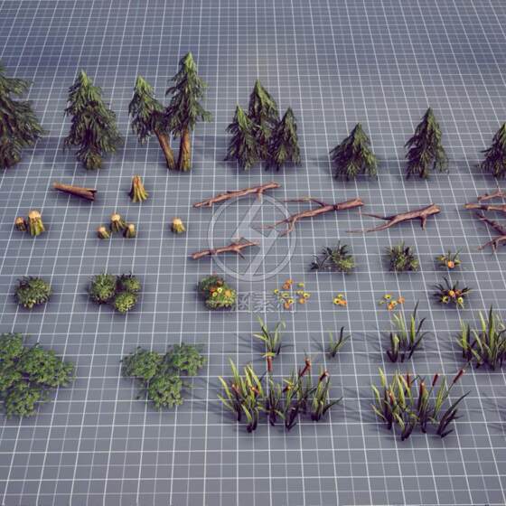 Unity Top down Fantasy Forest Hdrp 1.2 Overhead View Forest Vegetation Scene Model