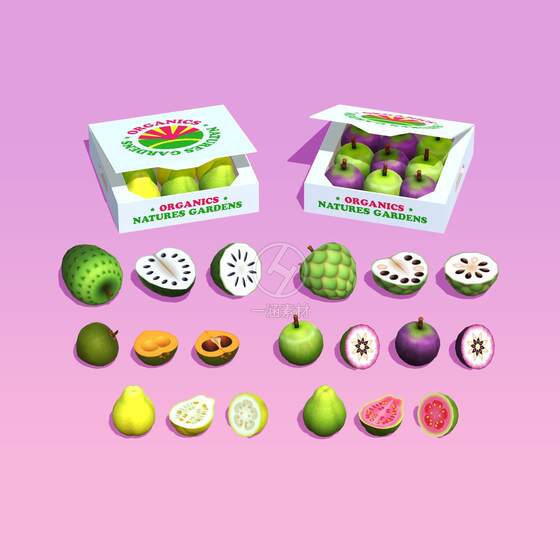 Unity3D Fruit Collection Gift Box Fruit Basket Supermarket Store Model Food Fruit Market 2.0