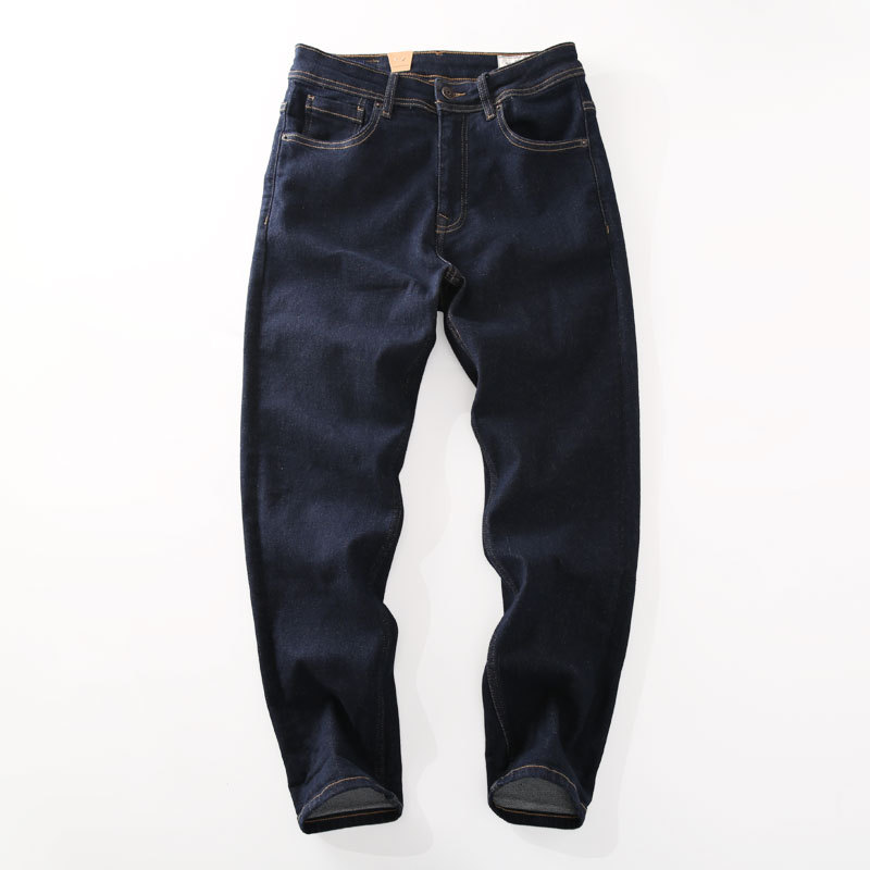 Misi Shop Spring and Autumn Retro Slightly Stretchy Natural Color Washed Stylish Color Matching Slim Fit Youthful Trendy Straight Leg Jeans
