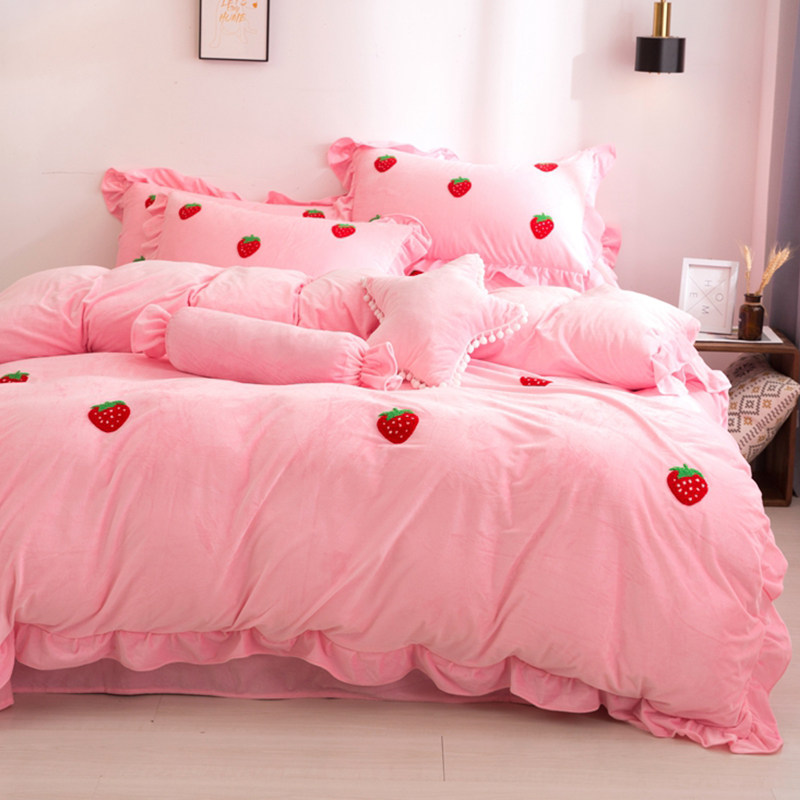 Net red warm magic velvet four-piece set thickened Farai velvet household flannel coral velvet double-sided crystal velvet winter