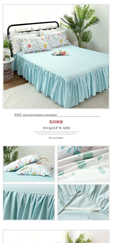 Bông cotton giường bedspread váy trượt kép 1.5 / 1.8m 2,0 m giường đơn mảnh giường váy bảo vệ - Váy Petti