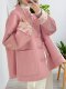 300 Jin Jin is equal to 0.5 kg. Large size fat MM new Chinese style Chinese style women's pink embroidered jacket new season Tang suit plate button top 2