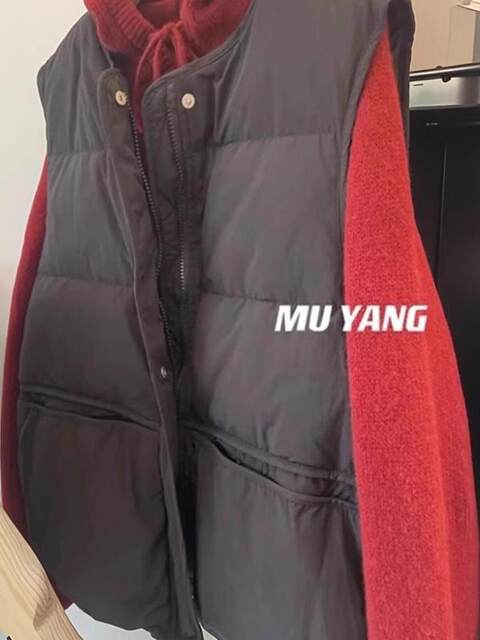 Large size fat mm300Jin Jin is equal to 0.5kg loose solid color vest warm vest fashion simple outer wear cotton sleeveless jacket ins
