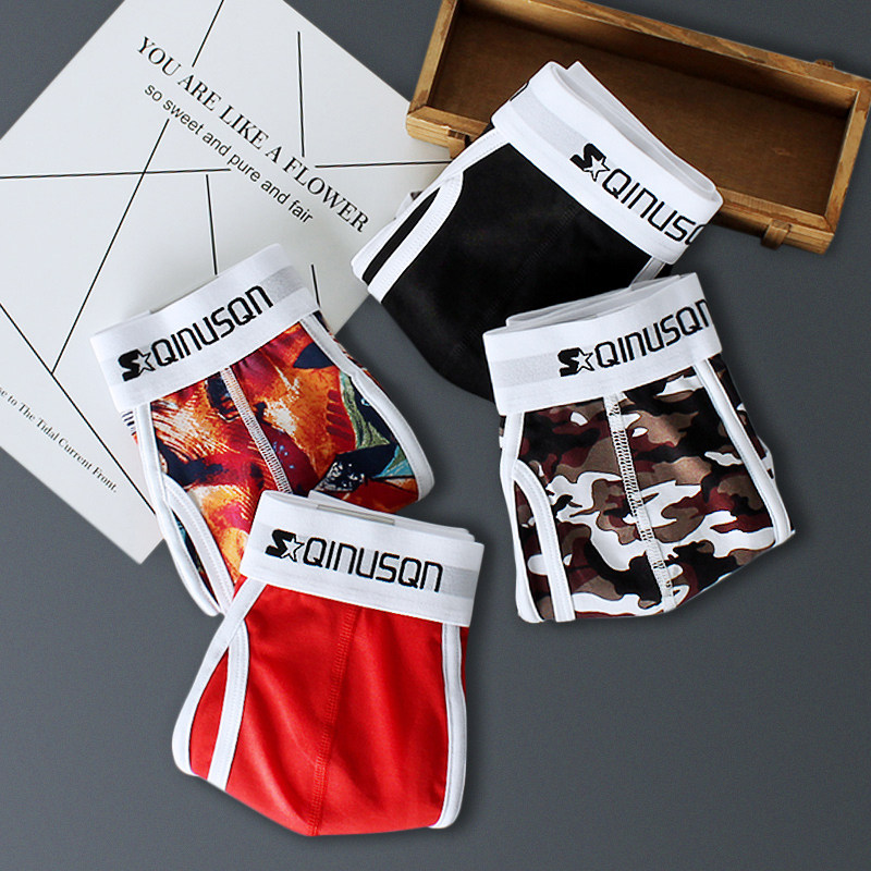 Tide Card Cotton Men Underwear Corner Pants Trendy Personality Summer Sexy Four Corners Loose Pants Head Boys Shorts