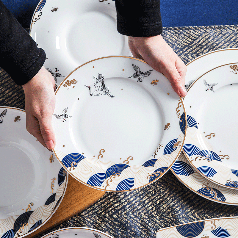 Jingdezhen Chinese wind creative dishes suit household portfolio ipads China up phnom penh dishes light key-2 luxury of modern ceramic tableware
