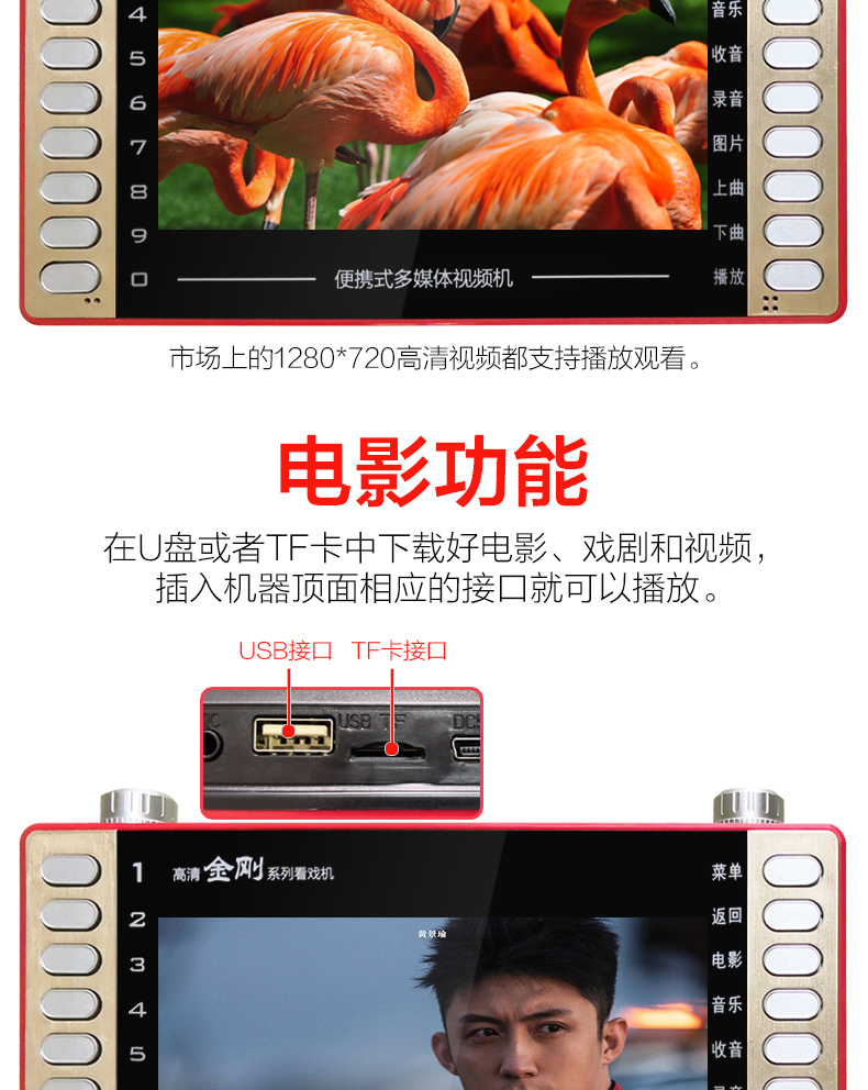 Amoi / Amoi ông già xem máy hát 13 inch máy hát cầm tay thẻ radio HD máy nghe nhạc nhảy vuông máy hát cũ kỹ 2019 - Trình phát TV thông minh củ phát wifi giá rẻ