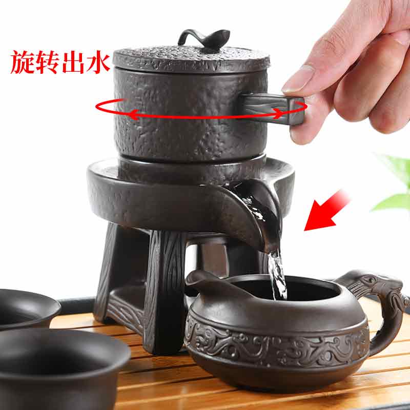 Beauty cabinet semi automatic lazy people make tea implement modern household utensils suit stone mill ceramic teapot kung fu tea cups