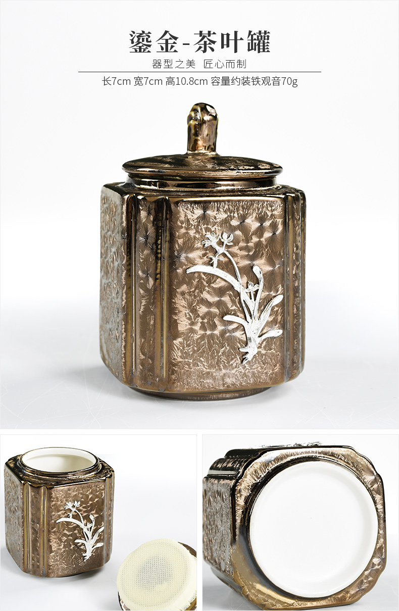 Beauty cabinet household cup tureen Chinese style restoring ancient ways the teapot coppering. As question coppering. As the silver tea set suit kung fu ceramics