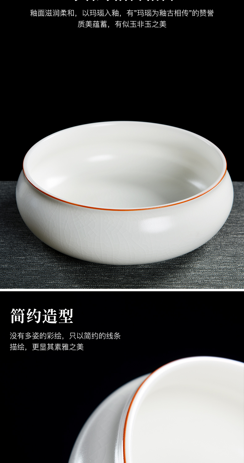 Beauty cabinet large tea to wash every open the slice your up porcelain kung fu tea set ceramic bowl with the writing brush washer wash cup tea taking with zero