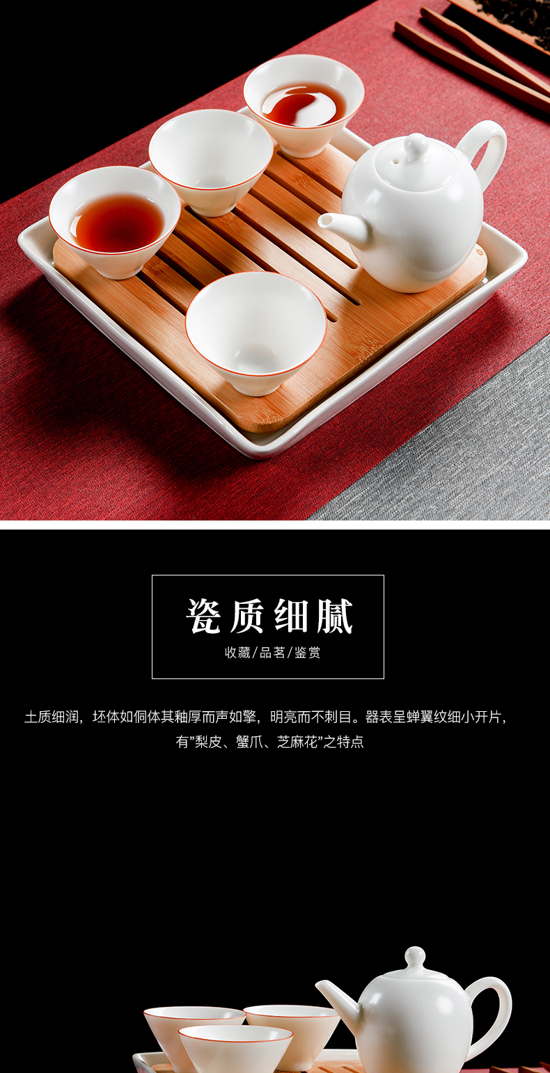 The cabinet on your up open piece of white tea set suit household contracted tureen ceramic teapot kung fu tea set