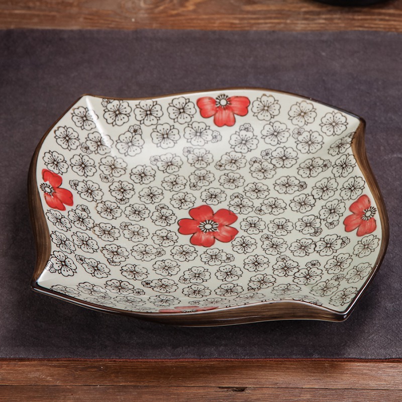 Ling Ming xuan chashe Angle plate of Japanese under glaze color porcelain hotel tableware hot and cold food special creative dishes