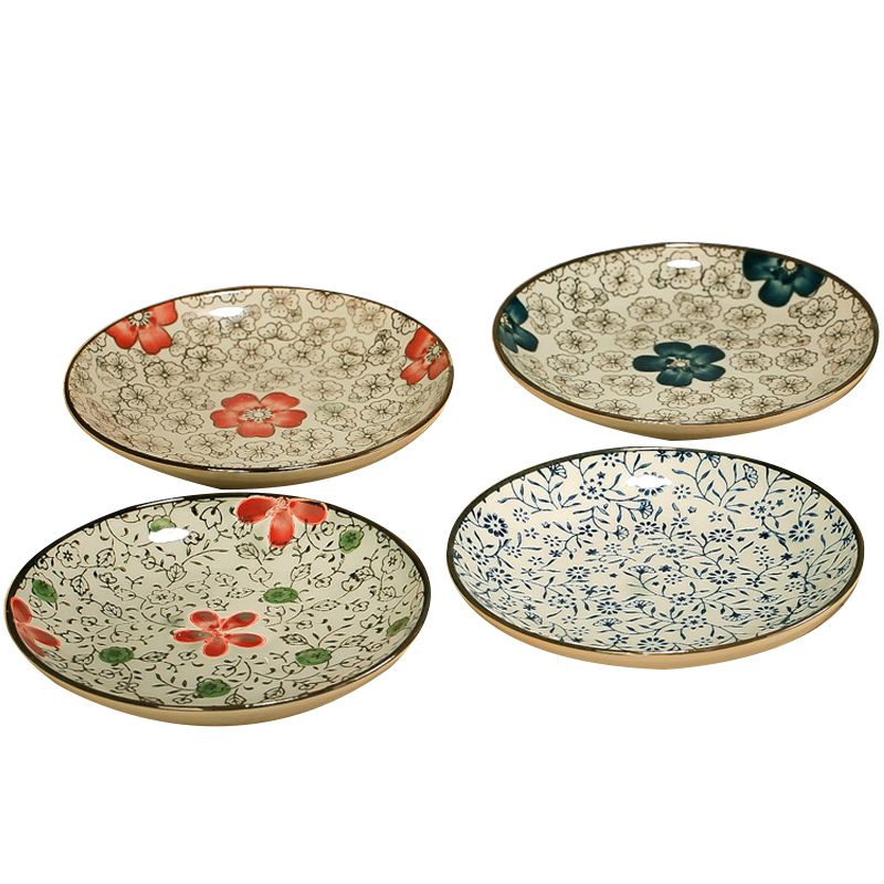 Under the glaze color hand - made ceramic tableware dishes Japanese snack dish dish dish dish 6 inch ipads plate hotel porcelain