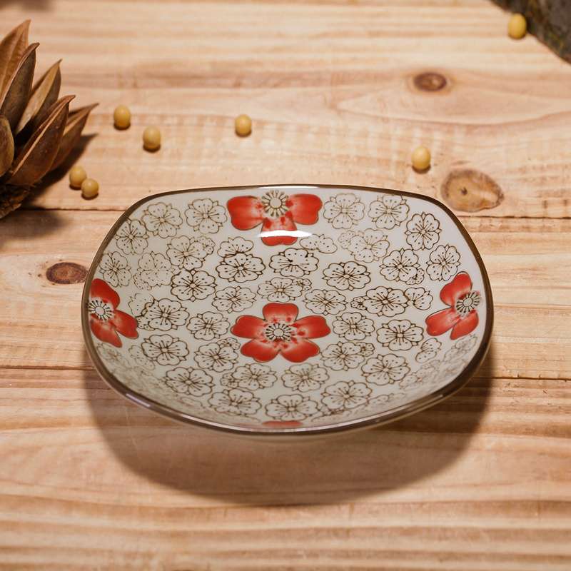 Japanese hand - made ceramic tableware plate pastry dish plate of Korean creative small plate flat square plate