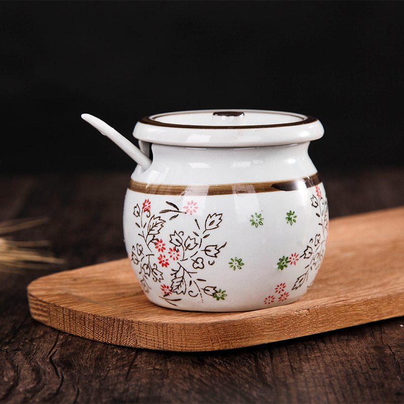 Under the glaze color kitchen ware ceramic seasoning sauce pot seasoning sauce seasoning cylinder cylinder box of seasoning box
