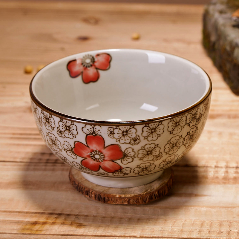 Always suit jingdezhen Japanese ceramics tableware creative move under the glaze coloured rice Bowl soup Bowl