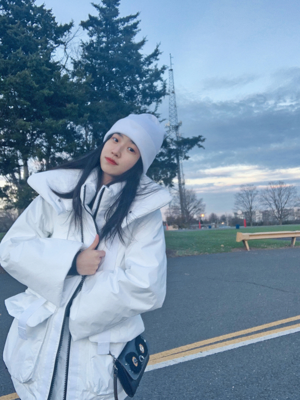Down Jacket White Mid-Length New Fashion Women's Clothing